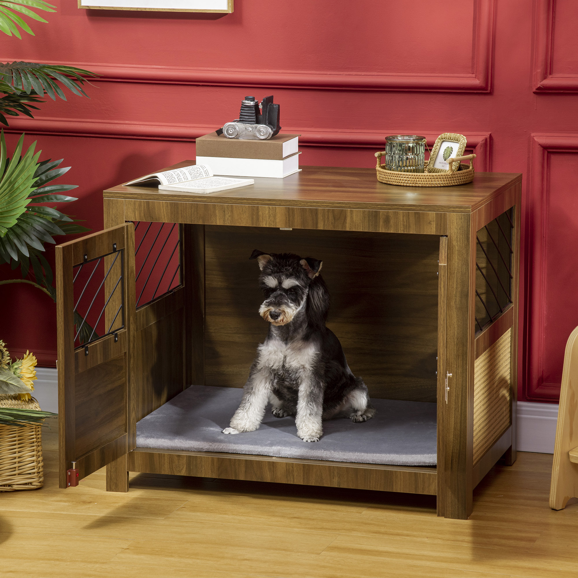 Dog Crate Furniture with Soft Cushion