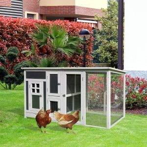 39a812e1-4e7e-4206-84da-2705dc6ea5eb.jpg 32" Luxury Large Outdoor Open Covered Chicken Coop House with Run and Nesting Box and