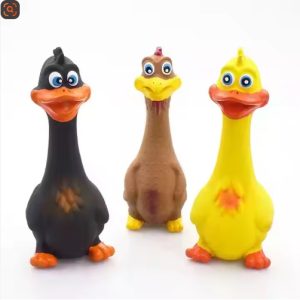 3ab2b94a-d25e-40bd-9f33-557e26735c9b.jpg Hiphoppet New Latex Interactive Dog Chew Toys Cute Duck Shape Squeaky
