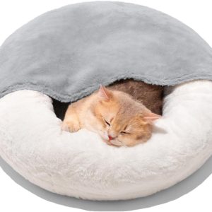 MEWOOFUN Enclosed Cat Bed Cave