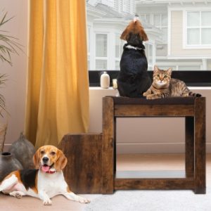 f53cc903-0d6b-48be-82db-c6efa06086ee.jpg Pet Bunk Bed With Removable Step For Dogs And Cats, Multi-Level Bed Window Perch Seat Platform With Cushion And Cat Scratch Pad, Indoor Use