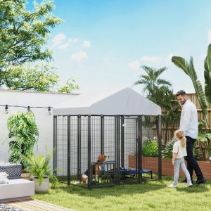 f8b6bb3a-e69e-48d7-b076-2d8086a7a0f7.jpg 5.9' x 4' x 6' Outdoor Dog Kennel with Roof