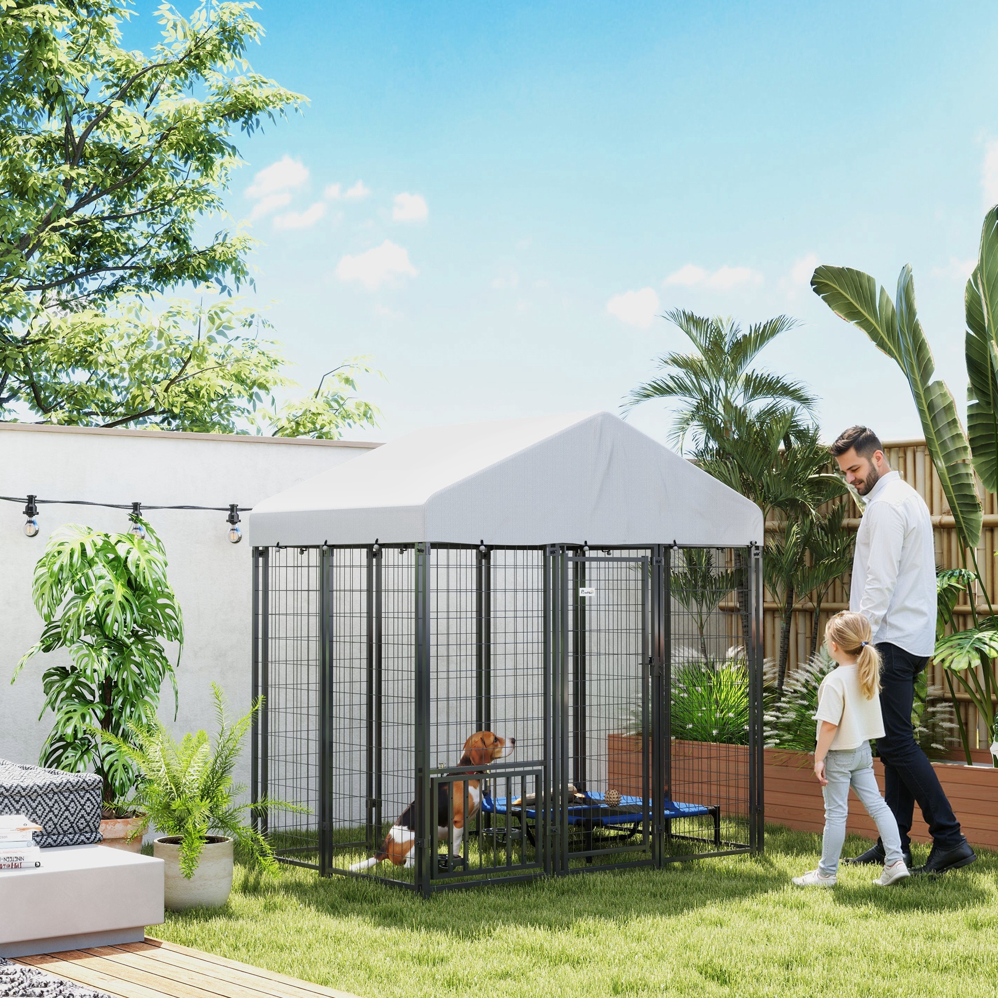 5.9' x 4' x 6' Outdoor Dog Kennel with Roof