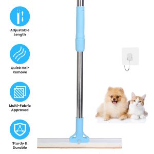 b27fb1c7-2c2b-4acc-bd0b-6ec0873f88dd.jpg 1Pc Pet Hair Removal Rake With 54.33in Adjustable Telescopic Rod Multi-Fabric Dog Cat Hair Scraper Lint Shaver For Carpet Rug Clothes Couch